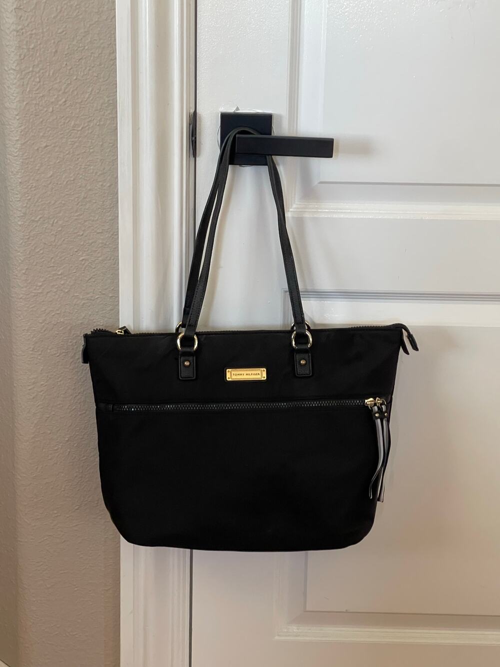 Tommy Hilfiger Black Large Pouch Shoulder Bag Hobo